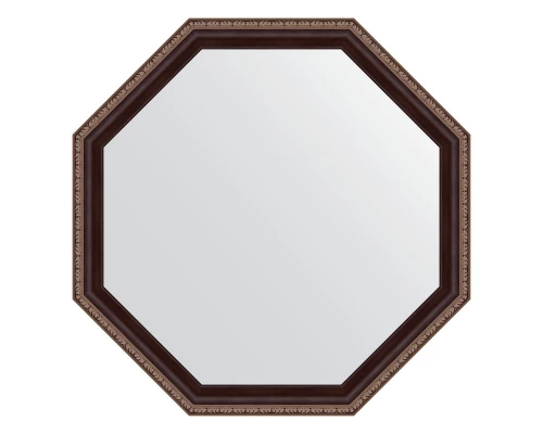 Зеркало настенное Octagon EVOFORM в багетной раме махагон с орнаментом, 64х64 см, BY 7397