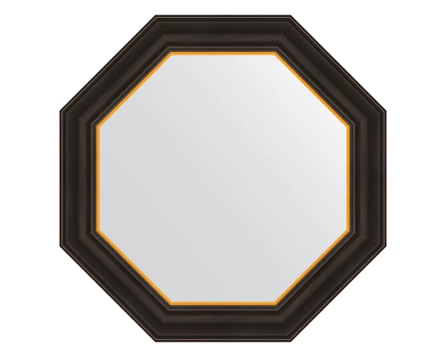 Зеркало настенное Octagon EVOFORM в багетной раме чёрное дерево с золотом, 58х58 см, BY 7402