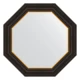 Зеркало настенное Octagon EVOFORM в багетной раме чёрное дерево с золотом, 58х58 см, BY 7402
