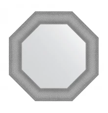 Зеркало настенное Octagon EVOFORM в багетной раме серебряная кольчуга, 61х61 см, BY 7404