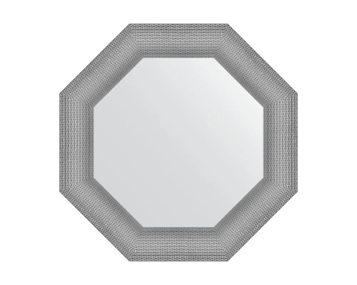Зеркало настенное Octagon EVOFORM в багетной раме серебряная кольчуга, 61х61 см, BY 7404