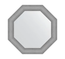 Зеркало настенное Octagon EVOFORM в багетной раме серебряная кольчуга, 71х71 см, BY 7405