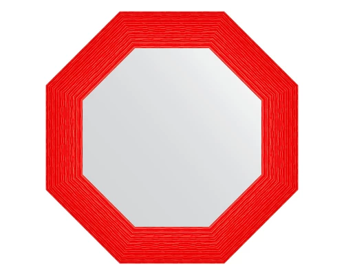 Зеркало настенное Octagon EVOFORM в багетной раме красная волна, 61х61 см, BY 7408