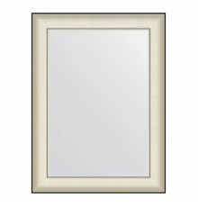 Зеркало настенное  EVOFORM в багетной раме белая кожа с хромом, 58х78 см, BY 7626