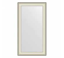 Зеркало настенное  EVOFORM в багетной раме белая кожа с хромом, 58х108 см, BY 7627