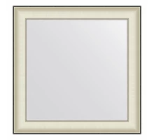 Зеркало настенное  EVOFORM в багетной раме белая кожа с хромом, 68х68 см, BY 7629