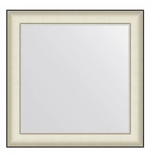 Зеркало настенное  EVOFORM в багетной раме белая кожа с хромом, 68х68 см, BY 7629