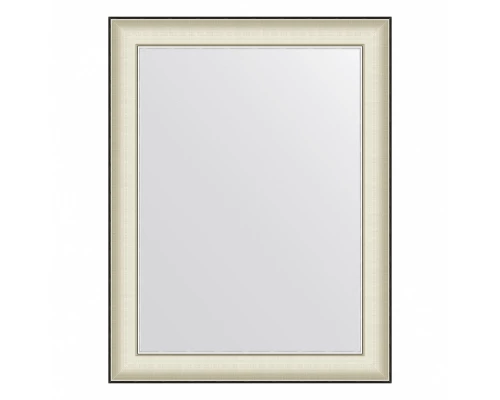 Зеркало настенное  EVOFORM в багетной раме белая кожа с хромом, 68х88 см, BY 7630