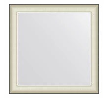 Зеркало настенное  EVOFORM в багетной раме белая кожа с хромом, 78х78 см, BY 7632