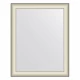 Зеркало настенное  EVOFORM в багетной раме белая кожа с хромом, 78х98 см, BY 7633