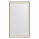 Зеркало настенное  EVOFORM в багетной раме белая кожа с хромом, 78х138 см, BY 7634