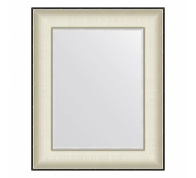 Зеркало настенное  EVOFORM в багетной раме белая кожа с хромом, 44х54 см, BY 7636