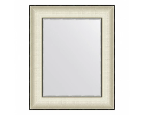 Зеркало настенное  EVOFORM в багетной раме белая кожа с хромом, 44х54 см, BY 7636