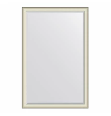 Зеркало настенное с фацетом EVOFORM в багетной раме  белая кожа с хромом, 114х174 см, BY 7458