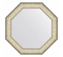 Зеркало настенное Octagon EVOFORM в багетной раме брашированное серебро, 50х50 см, BY 7421