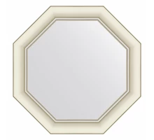 Зеркало настенное Octagon EVOFORM в багетной раме белый с серебром, 51х51 см, BY 7430