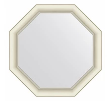 Зеркало настенное Octagon EVOFORM в багетной раме белый с серебром, 61х61 см, BY 7431