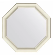 Зеркало настенное Octagon EVOFORM в багетной раме белый с серебром, 61х61 см, BY 7431