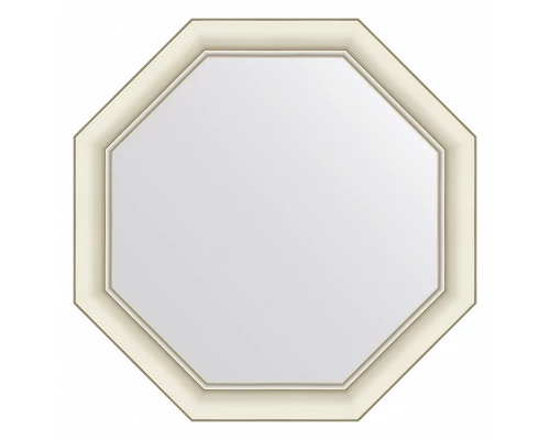 Зеркало настенное Octagon EVOFORM в багетной раме белый с серебром, 61х61 см, BY 7431