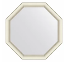 Зеркало настенное Octagon EVOFORM в багетной раме белый с серебром, 71х71 см, BY 7432