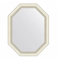 Зеркало настенное Octagon EVOFORM в багетной раме белый с серебром, 56х71 см, BY 7434