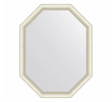 Зеркало настенное Octagon EVOFORM в багетной раме белый с серебром, 71х91 см, BY 7436