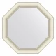 Зеркало настенное Octagon EVOFORM в багетной раме белый с серебром, 56х56 см, BY 7437