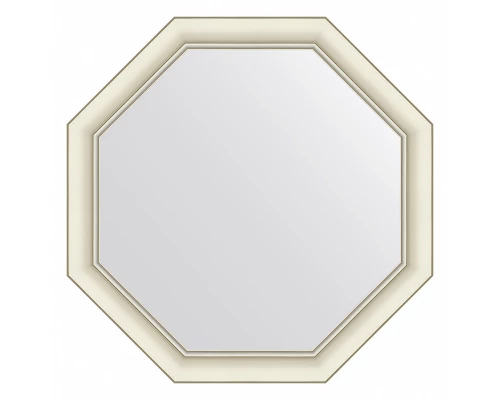 Зеркало настенное Octagon EVOFORM в багетной раме белый с серебром, 66х66 см, BY 7438