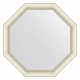 Зеркало настенное Octagon EVOFORM в багетной раме белый с серебром, 66х66 см, BY 7438