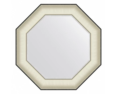 Зеркало настенное Octagon EVOFORM в багетной раме белая кожа с хромом, 54х54 см, BY 7439