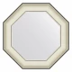 Зеркало настенное Octagon EVOFORM в багетной раме белая кожа с хромом, 54х54 см, BY 7439