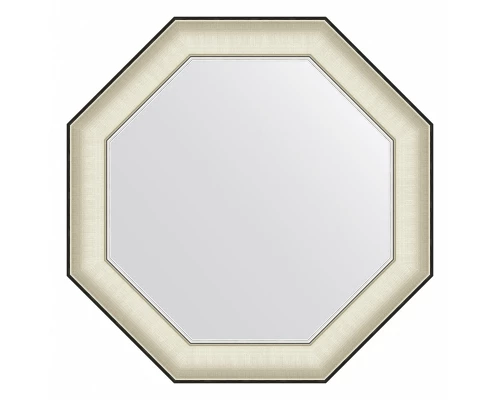 Зеркало настенное Octagon EVOFORM в багетной раме белая кожа с хромом, 64х64 см, BY 7440