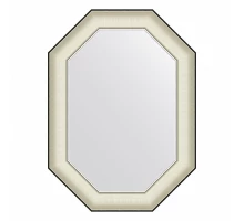Зеркало настенное Octagon EVOFORM в багетной раме белая кожа с хромом, 54х74 см, BY 7442