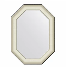 Зеркало настенное Octagon EVOFORM в багетной раме белая кожа с хромом, 54х74 см, BY 7442