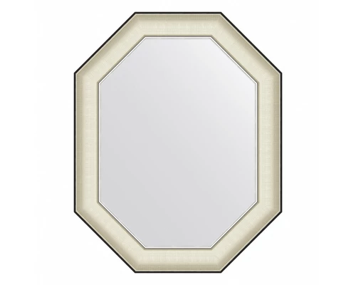 Зеркало настенное Octagon EVOFORM в багетной раме белая кожа с хромом, 59х74 см, BY 7443