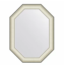 Зеркало настенное Octagon EVOFORM в багетной раме белая кожа с хромом, 64х84 см, BY 7444