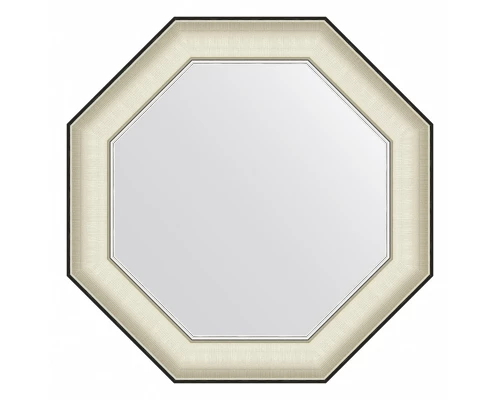 Зеркало настенное Octagon EVOFORM в багетной раме белая кожа с хромом, 59х59 см, BY 7446