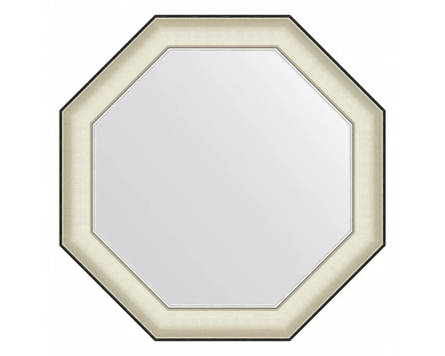Зеркало настенное Octagon EVOFORM в багетной раме белая кожа с хромом, 69х69 см, BY 7447