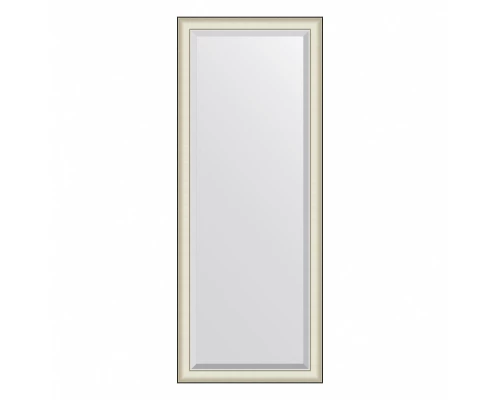 Зеркало напольное с фацетом EVOFORM в багетной раме белая кожа с хромом, 79х200 см, BY 6191