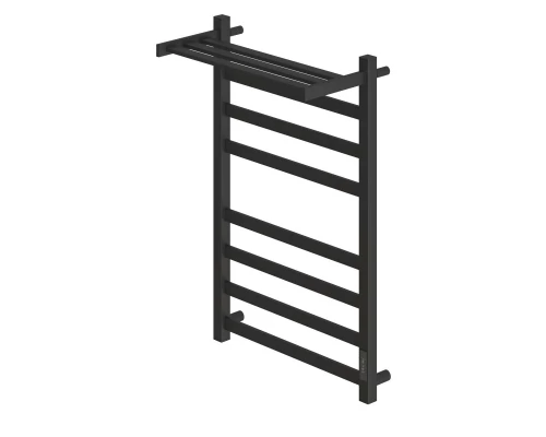 Полотенцесушитель электрический Point Меркурий PN83858PB П7 500x800 с полкой, диммер справа, черный