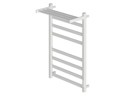 Полотенцесушитель электрический Point Меркурий PN83858PW П7 500x800 с полкой, диммер справа, белый