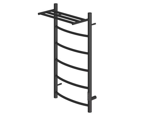 Полотенцесушитель электрический Point Афина PN04848PB П5 400x800 с полкой, диммер справа, черный