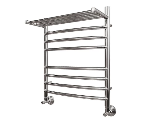 Полотенцесушитель водяной Point Альфа PN05156SP П7 500x600 с полкой, хром