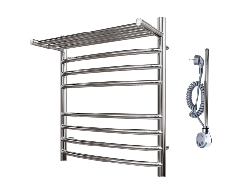 Полотенцесушитель электрический Point Альфа PN05156SPE П7 500x600 с полкой левый/правый, хром