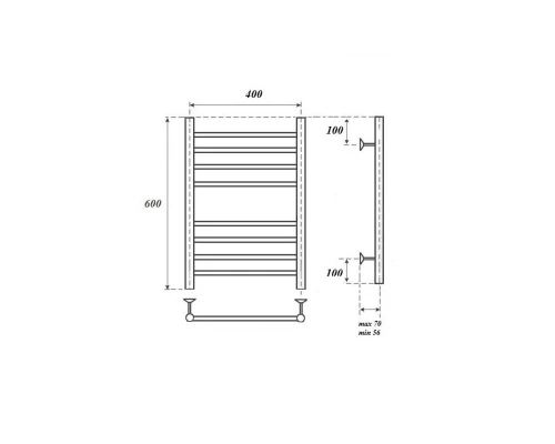 Полотенцесушитель водяной Point Аврора PN10146S П8 400x600, хром