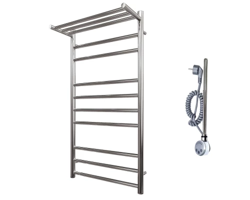 Полотенцесушитель электрический Point Аврора PN10150PE П9 500x1000 с полкой левый/правый, хром