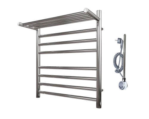 Полотенцесушитель электрический Point Аврора PN10156SPE П7 500x600 с полкой левый/правый, хром