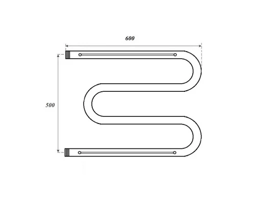 Полотенцесушитель водяной Point PN38556P 500x600 М-образный (1