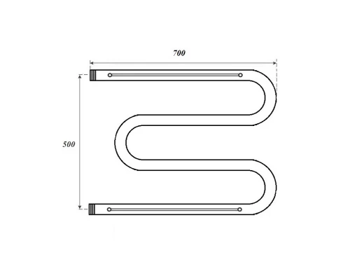 Полотенцесушитель водяной Point PN38557P 500x700 М-образный (1