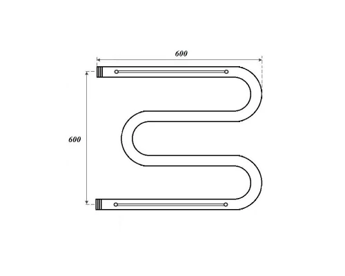 Полотенцесушитель водяной Point PN38666P 600x600 М-образный (1